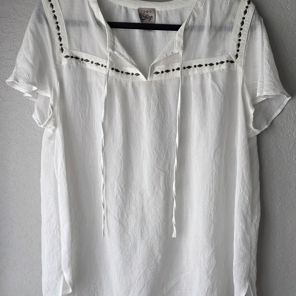 Como Vintage White Women's Top XL